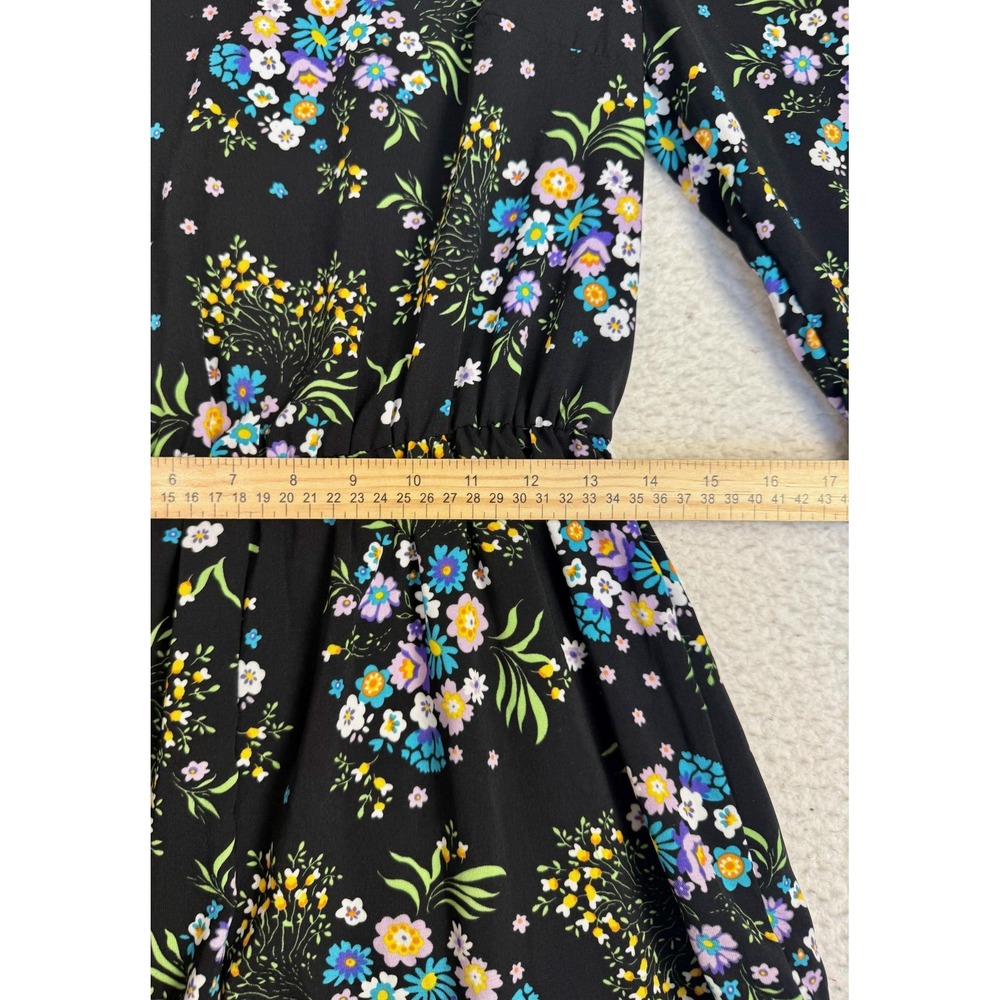 Patrons Of Peace Romper Womens M Black Floral Ruffle Whimsygoth Festival - Picture 8 of 9